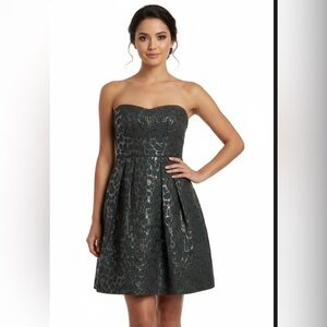 BCBGMaxAzria Metallic Jacquard "Eve" Strapless Dress - NWT size 4